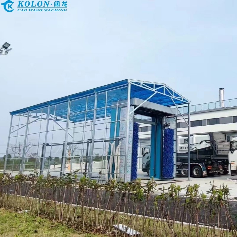 पीएलसी नियंत्रण द्वारा 80L/कार पानी की खपत के साथ पानी की बचत इलेक्ट्रिक बस वॉश सिस्टम